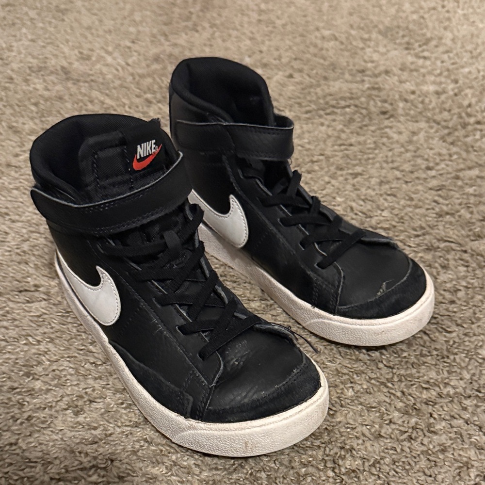 Nike Kids Black and White High-Top Sneakers
